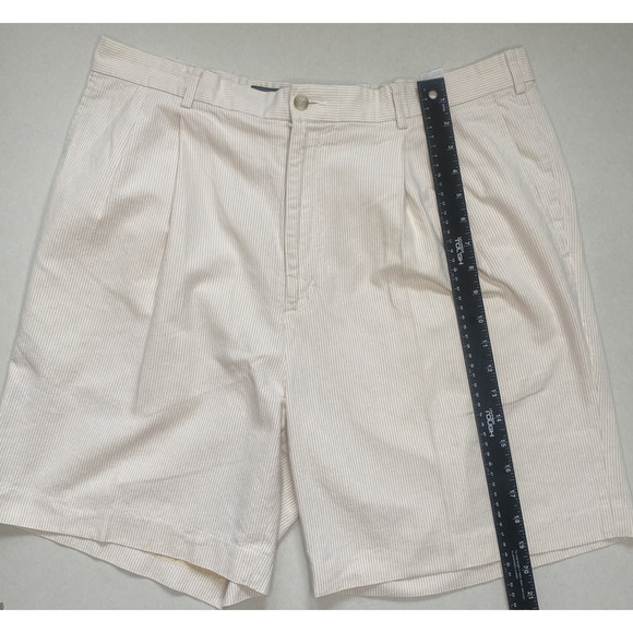 Bobby Jones Shorts Mens Size 38 Cream Tan Stripe Nautical Preppy Old Money - Picture 8 of 9